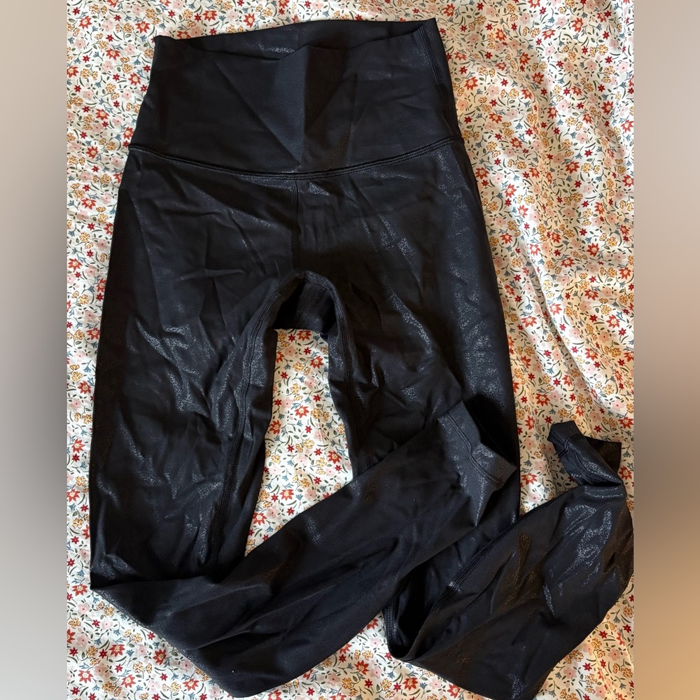 Lululemon High-Waist Black Shiny Leggings
